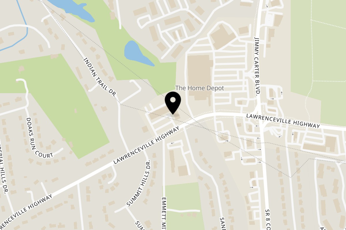 Map showing the location of L'Thai Organic Cuisine on 4880 US-29 in Tucker